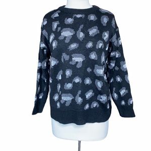 Kendall + Kylie Animal Print Knit Sweater Size S